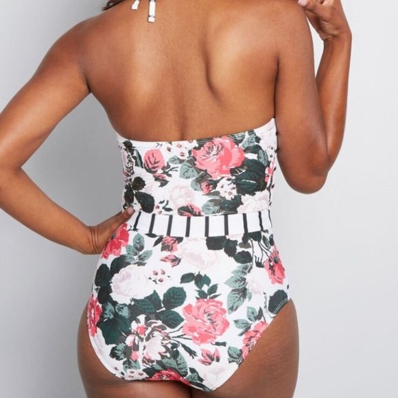 New ModCloth White Stripe Swimsuit - Picture 4 of 5